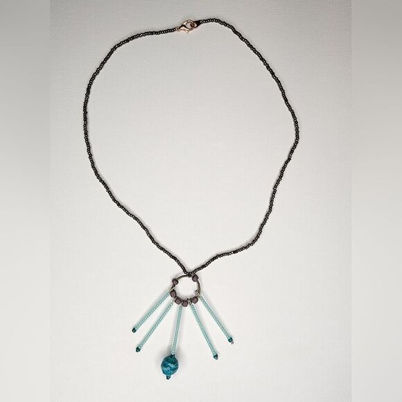 Beaded turqouise necklace - Picture 2 of 5